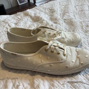 Kate Spade Women's Cream Polka Dot Sneakers. Collaborated with Ked’s for wedding